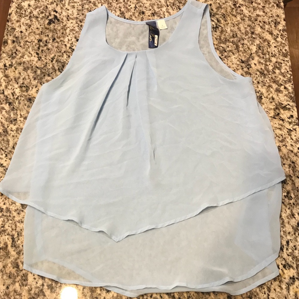 Light Blue Two Layer Tank Top